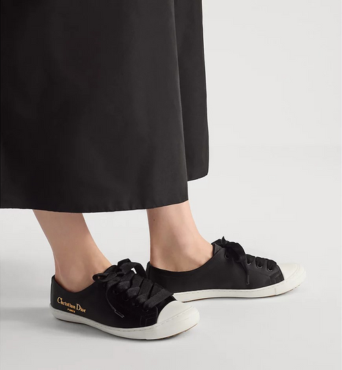 Dioriviera Lucky Sneaker in Black Satin