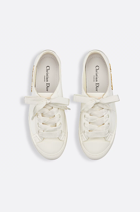 Dioriviera Lucky Sneaker in Ivory Satin
