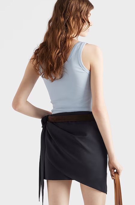 Prada Enameled Logo Tank in Sky Blue