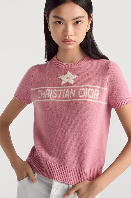 “Étoile Rose” Christian Dior Cashmere Logo Tee