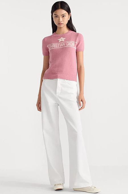 “Étoile Rose” Christian Dior Cashmere Logo Tee