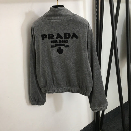 “Veluto Milano” Two-Piece Logo Lounge Set by Prada