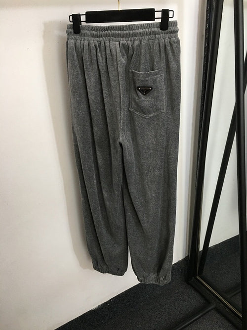 “Veluto Milano” Two-Piece Logo Lounge Set by Prada