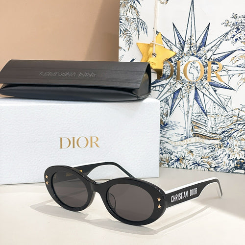 “CD Diamond Oval” Star-Studded Sunglasses by Christian Dior