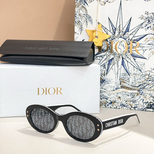 “CD Diamond Oval” Star-Studded Sunglasses by Christian Dior