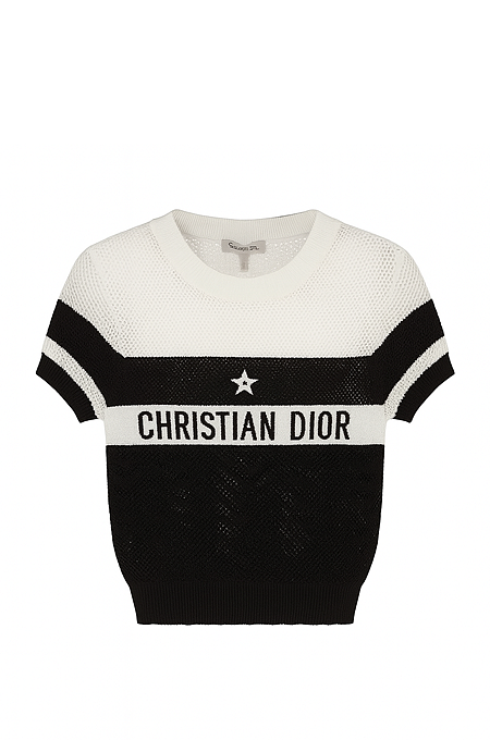 Christian Dior Knit Logo Tee – Monochrome Icon Edition