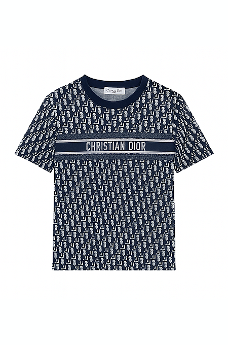Dioriviera Oblique Mesh Tee – Navy Monogram Edition – LUXE LIVING