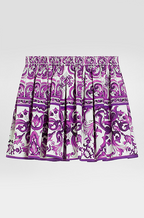 Dolce & Gabbana “Violetta Piccola” Majolica Poplin Mini Skirt