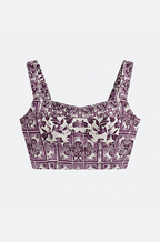 Dolce & Gabbana “Maiolica Classica” Structured Tile-Print Bustier