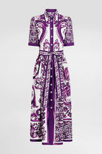 Dolce & Gabbana “Giardino di Sicilia” Majolica Belted Shirt Dress