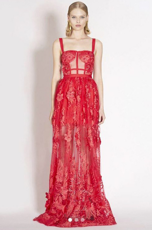 Écarlate Illusion Corset Lace Gown