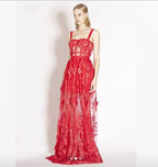 Écarlate Illusion Corset Lace Gown