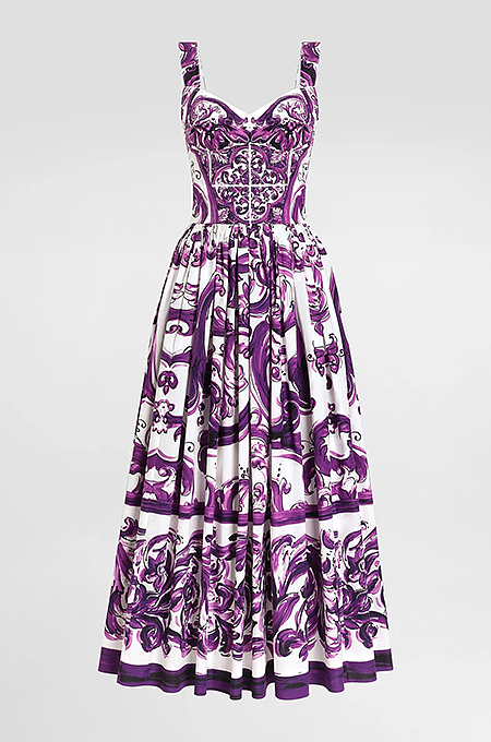 Dolce & Gabbana “Regina di Maiolica” Corset Midi Dress