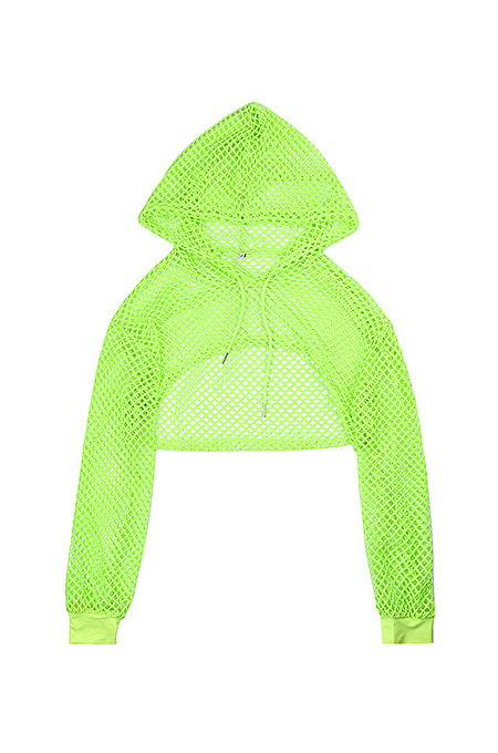 Hype Net Mesh Cropped Hoodie