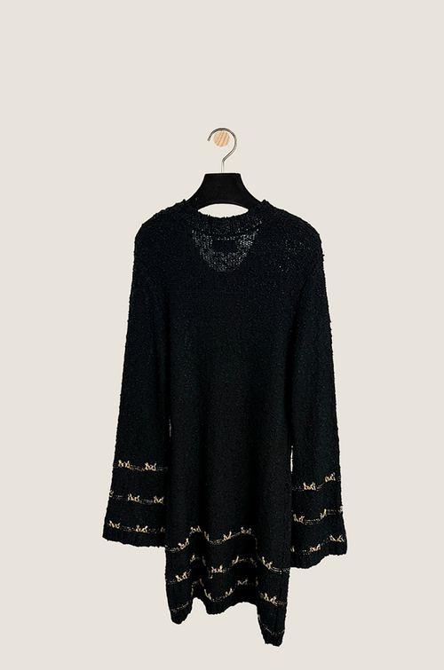 Chanel “Noir Iconique” Gold-Thread Knit Dress