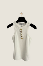 Schiaparelli “Bijoux Couture” Embellished Button Tank