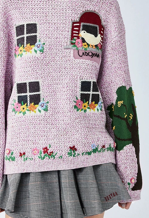 UOOYAA “Maison de Jardin” Handcrafted Knit Sweater