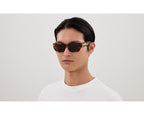 Bottega Veneta Intrecciato Temple Rectangular Sunglasses