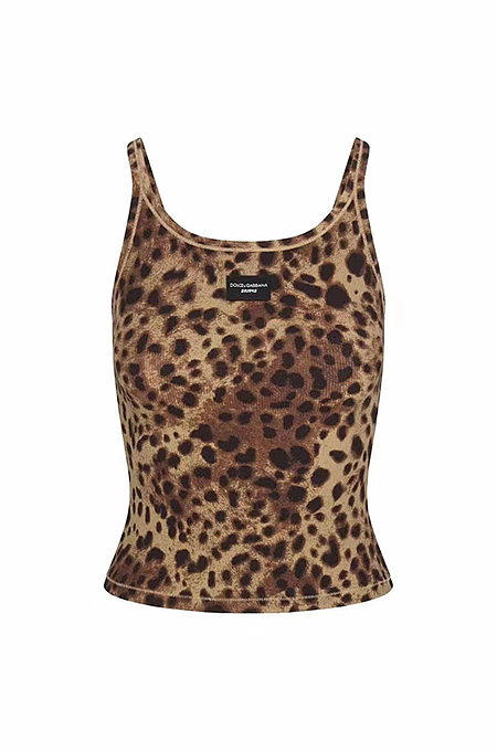 Dolce & Gabbana x Skims Leopard-Print Ribbed Tank