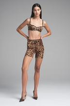 Dolce & Gabbana x Skims Leopard-Print Ribbed Cycling Shorts
