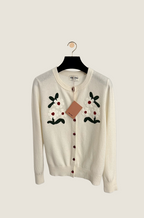 Miu Miu “Fleur Douce” Embroidered Knit Cardigan