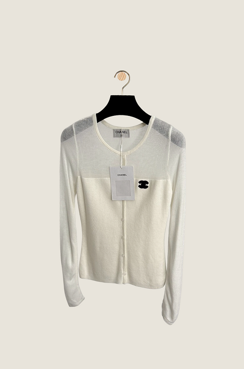 Chanel “Éclat de Neige” Sheer Knit Cardigan