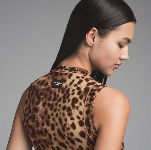 Dolce & Gabbana x Skims Leopard-Print Sleeveless Mock Neck Top