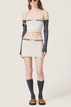 Miu Miu Cropped Knit Top & Mini Skirt Set