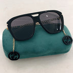 Gucci “GG Chain” Oversized Shield Sunglasses