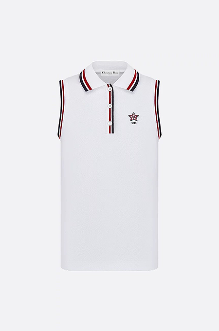 “Étoile CD” Sleeveless Polo Top