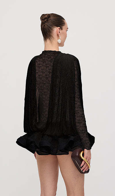 LLF “Étoile Voilée” Lace Ruffled Mini Dress