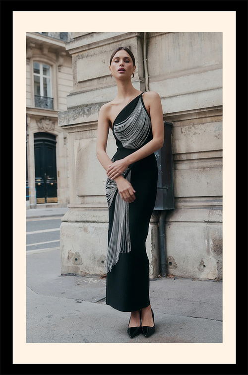 Sculptura Noire Chainfall Gown