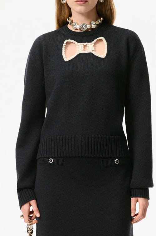 Chanel “Riviera Pearl Bow” Knit Skirt