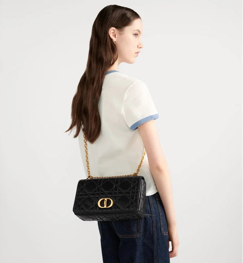 Dior “Caro Classique” Quilted Calfskin Shoulder Bag – Medium