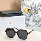 Dior CD Signature Square Sunglasses – Gold Logo Temple Edition
