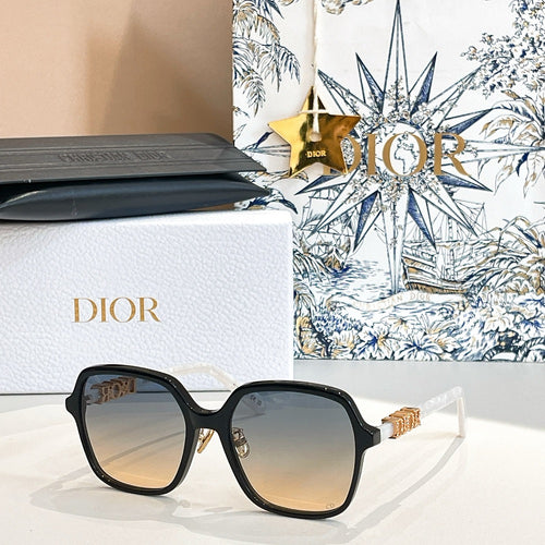 Dior CD Signature Square Sunglasses – Gold Logo Temple Edition