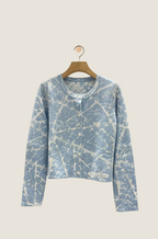 Christian Dior “Bleu Éther” Abstract Knit Cardigan