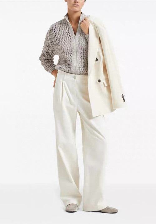 Élise Éther Knit Zip Cardigan – Haute Mesh Weave