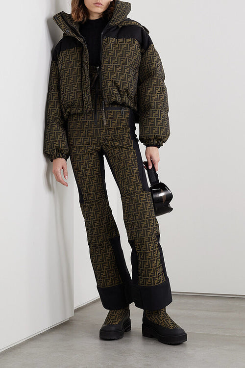 Fendi FF Monogram Cropped Puffer Jacket