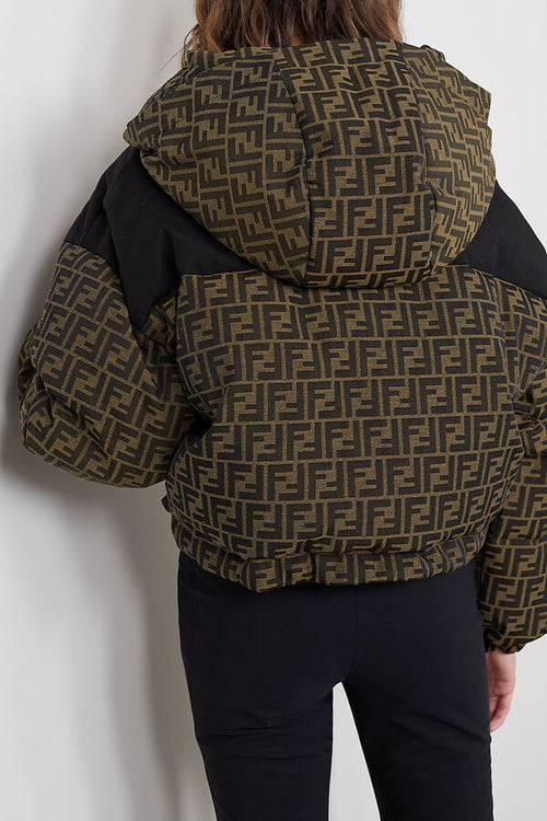 Fendi FF Monogram Cropped Puffer Jacket