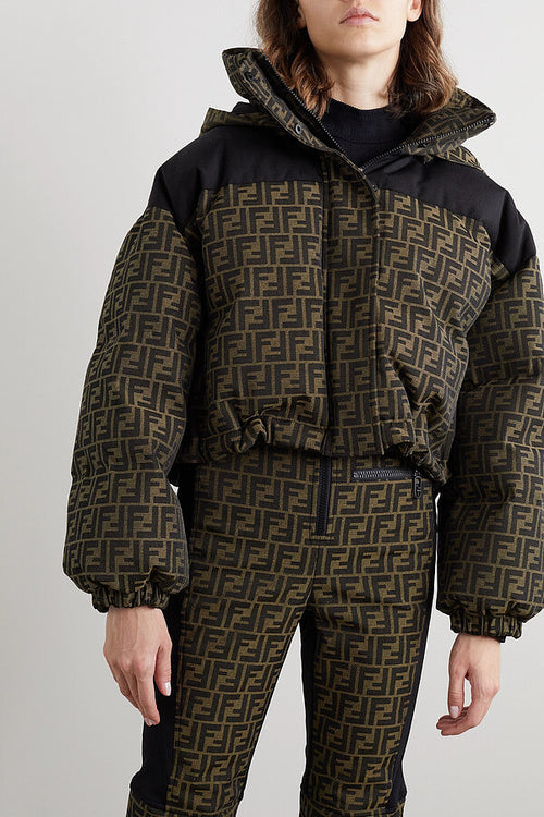 Fendi FF Monogram Cropped Puffer Jacket