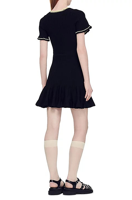 Sandro Paris Élodie Trimmed Mini Dress