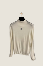 Chanel “Ligne Parisienne” Slim Knit Mock-Neck Top