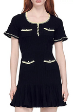 Sandro Paris Élodie Trimmed Mini Dress