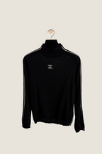 Chanel “Ligne Parisienne” Slim Knit Mock-Neck Top