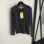 Gucci “Linea Iconica” Monogram Sheer Fitted Top