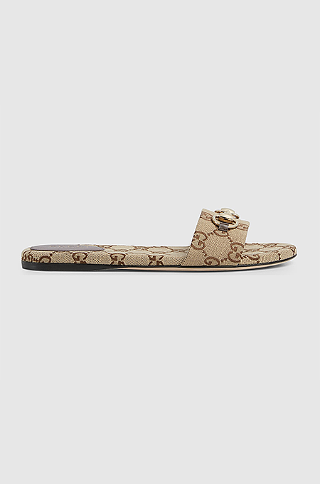 Gucci GG Supreme Horsebit Flat Slides