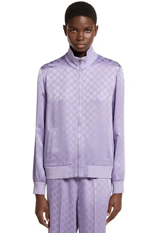 Gucci “Lilas Seta” Monogram Satin Lounge Set