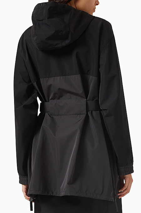 Prada Milano Belted Nylon Hooded Mini Dress
