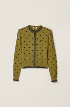 Miu Miu “Oliva Notturna” Embellished Cropped Cardigan